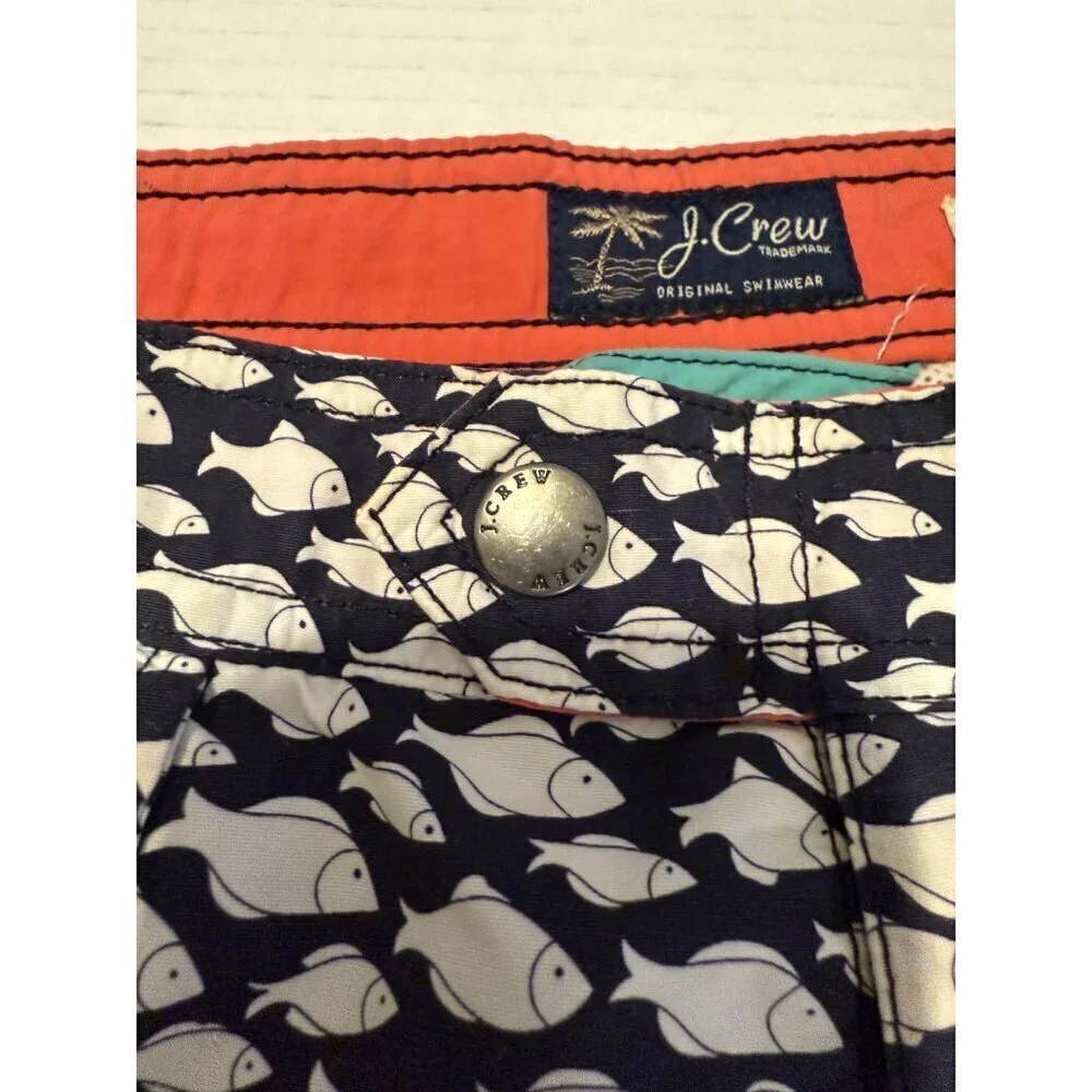 J. Crew's Easterly Fish Board Swim Shorts for men Size 30